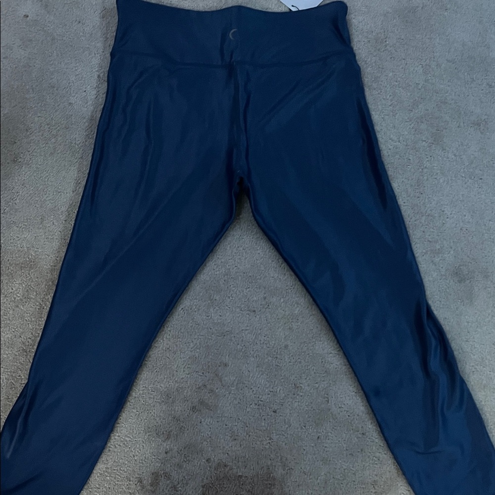 ZYIA Shiny Blue High-Rise Leggings